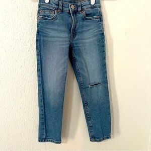 Zara Boys Skinny Ripped Jeans Size 7 Adjustable Waist Light Wash EUC Everyday